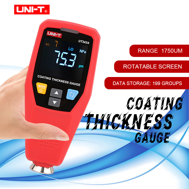 Paint Thickness Gauge - UNI-T Coating Thickness Gauge UT343A/343D LCD