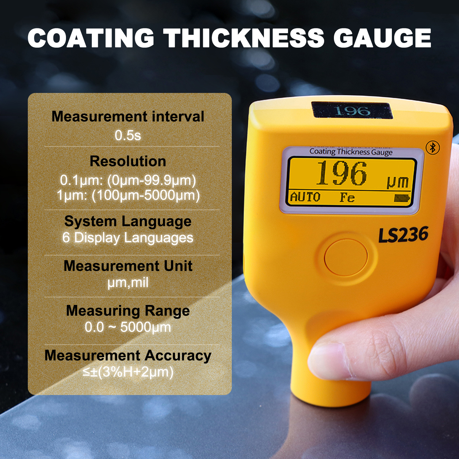 Paint Thickness Gauge - Dual Display Paint Thickness Gauge, Auto